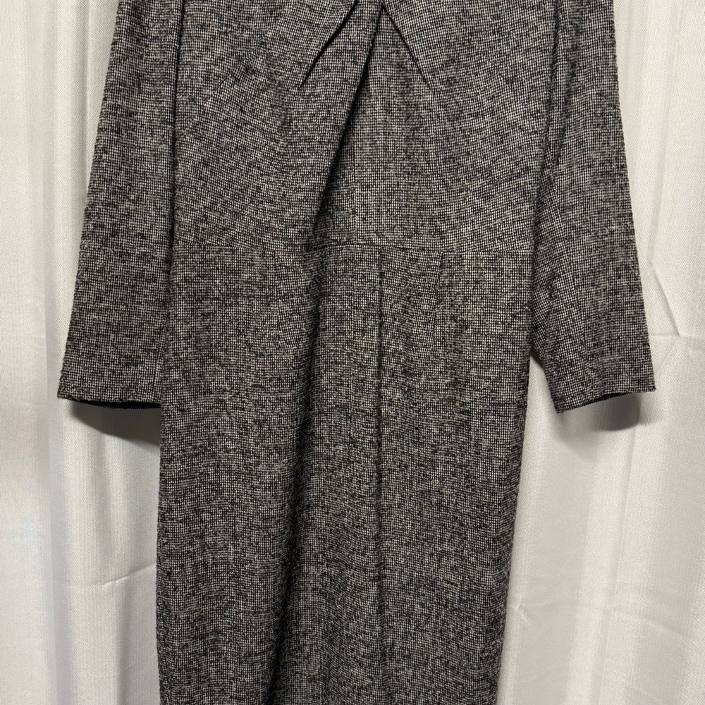 Chic 3/4 Sleeve Gray Tweed Dress
